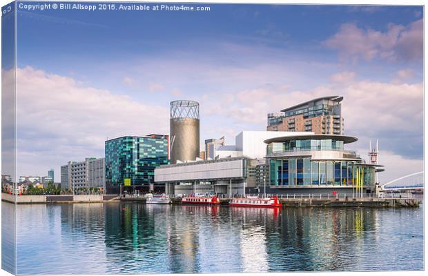 Salford Quays with The Lowry. Canvas Print by Bill Allsopp