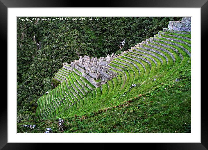 Inca mountain ruins Framed Mounted Print by Matthew Bates