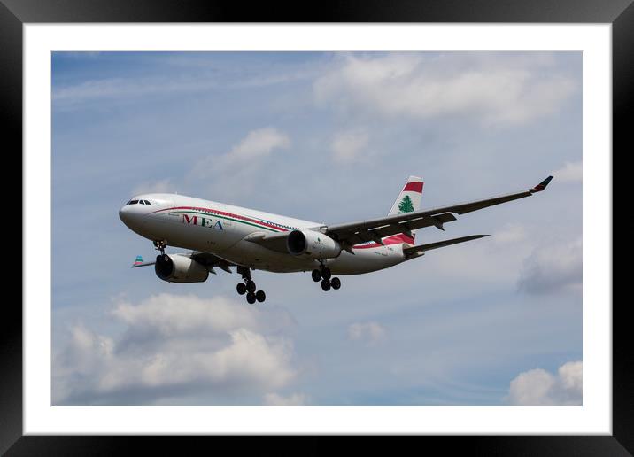 Middle Eastern Airlines Airbus A330 Framed Mounted Print by David Pyatt
