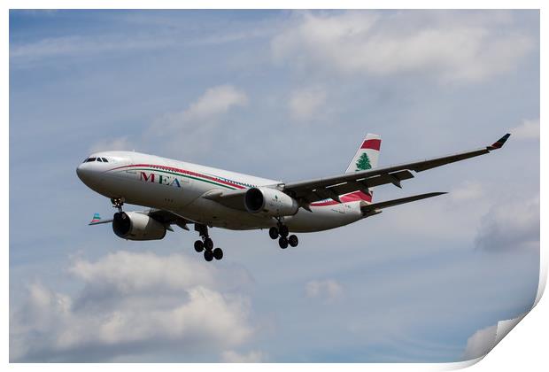 Middle Eastern Airlines Airbus A330 Print by David Pyatt