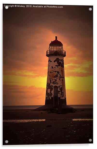 Talacre Lighthouse Sunrise Acrylic by rawshutterbug 