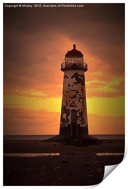 Talacre Lighthouse Sunrise Print by rawshutterbug 