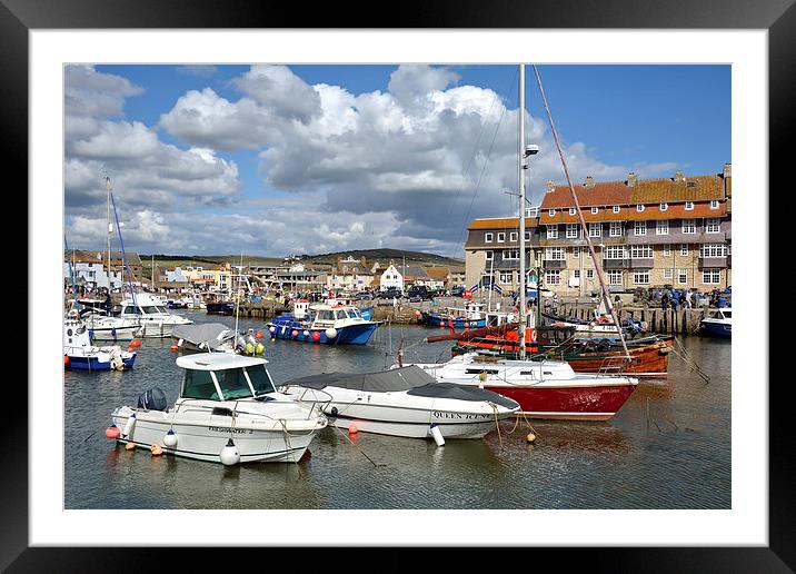 West Bay Harbour Dorset Framed Mounted Print by Gary Kenyon
