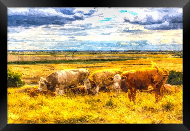 The Friendly Cows Art Framed Print by David Pyatt