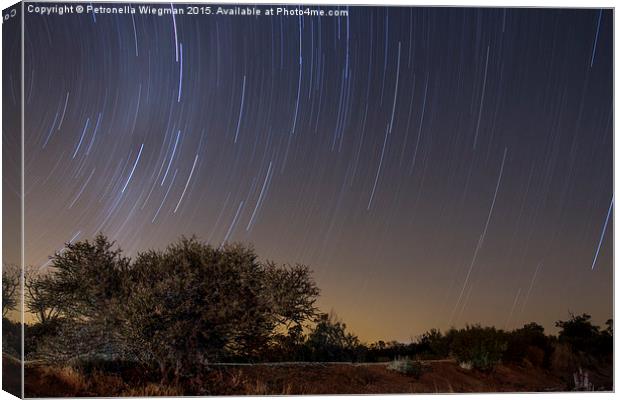 African star trails Canvas Print by Petronella Wiegman