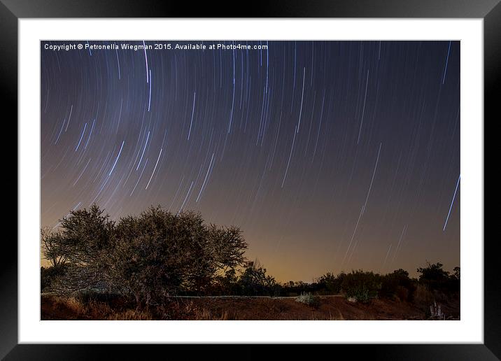 African star trails Framed Mounted Print by Petronella Wiegman