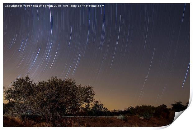 African star trails Print by Petronella Wiegman