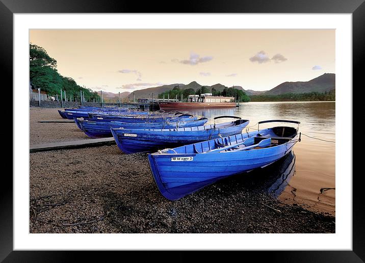  Derwent water row boats Framed Mounted Print by Tony Bates