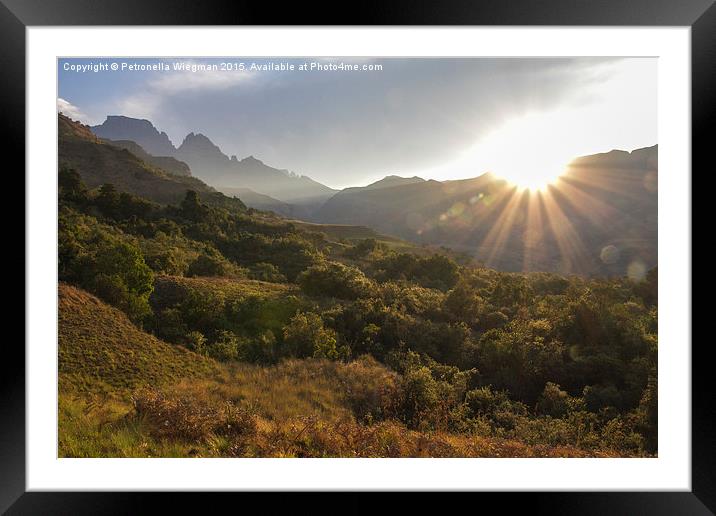  Drakensberg sunset Framed Mounted Print by Petronella Wiegman