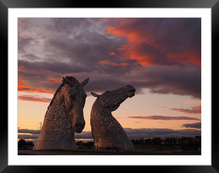  The Kelpies at sunset Framed Mounted Print by Tommy Dickson