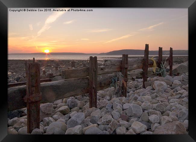  Stormbreakers at Sunset Framed Print by Debbie Cox