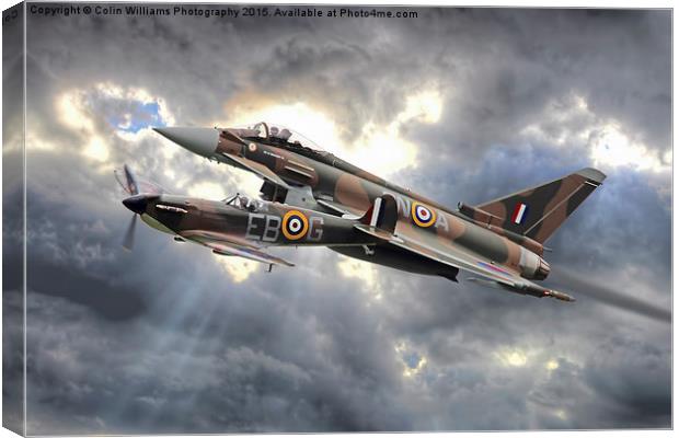   Spitfire and Typhoon Battle of Britain 2 Canvas Print by Colin Williams Photography