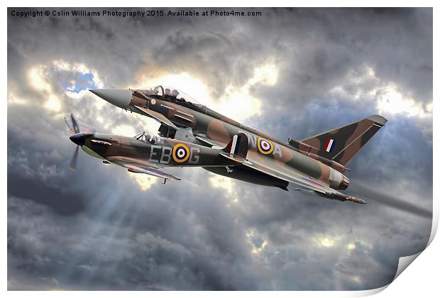   Spitfire and Typhoon Battle of Britain 2 Print by Colin Williams Photography