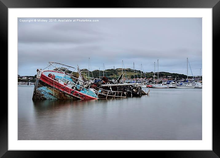 Old Abandoned Boat At Conwy Harbour Framed Mounted Print by rawshutterbug 