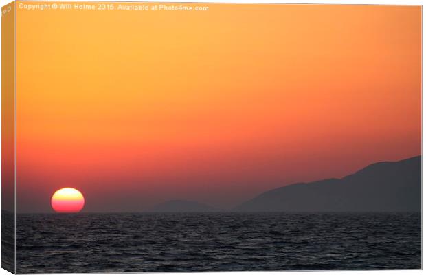  Sunset from Kos Canvas Print by Will Holme