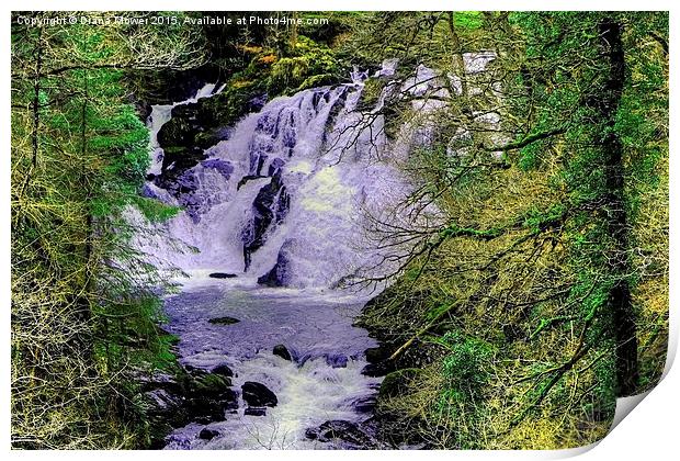  Swallow Falls Betws-y-Coed  Print by Diana Mower