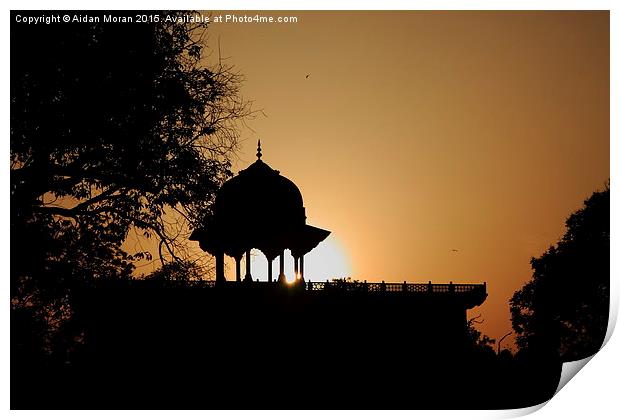  Moti Masjid At Sunset  Print by Aidan Moran