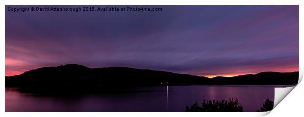  Clateringshaws Loch Sunset Print by David Attenborough