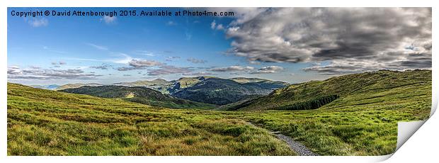 New Galloway Forest Park Panoramic Print by David Attenborough