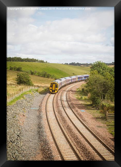  New Borders Train going through Borthwick Framed Print by Lynne Morris (Lswpp)