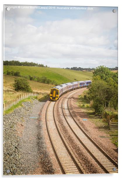  New Borders Train going through Borthwick Acrylic by Lynne Morris (Lswpp)