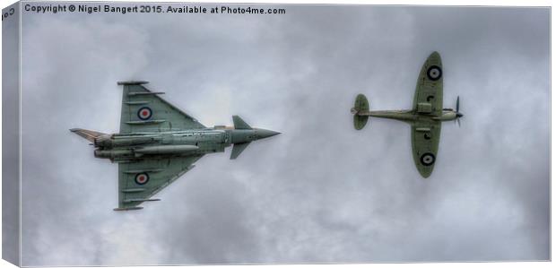  Eurofighter and Spitfire Display Canvas Print by Nigel Bangert