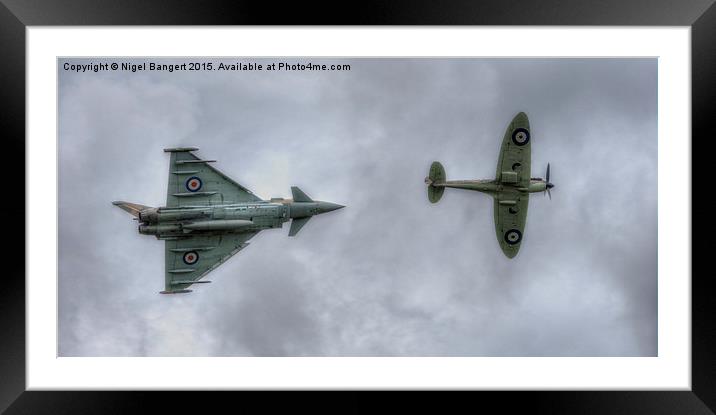  Eurofighter and Spitfire Display Framed Mounted Print by Nigel Bangert