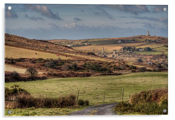 View towards Carn Brea Acrylic by C.C Photography