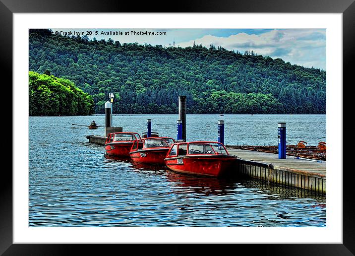  Windermere, motor boats for hire Framed Mounted Print by Frank Irwin