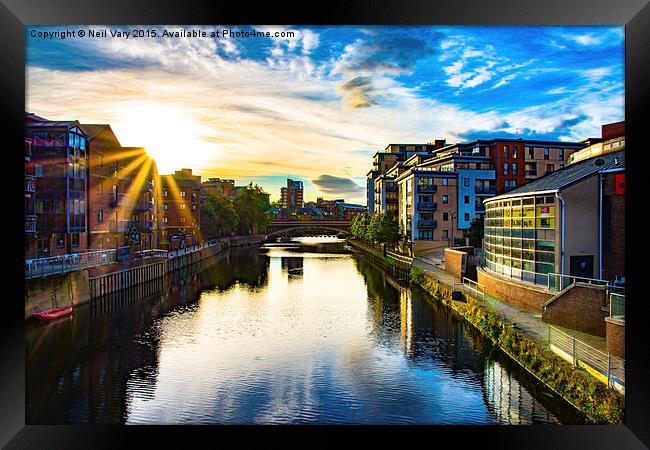  Sunrise over the river Aire Framed Print by Neil Vary
