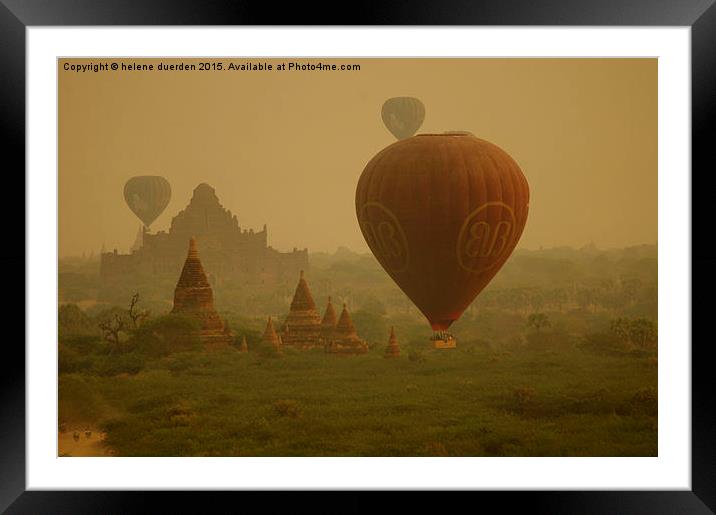  Balloon over Bagan Framed Mounted Print by helene duerden