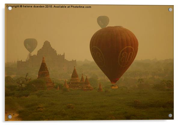 Balloon over Bagan Acrylic by helene duerden