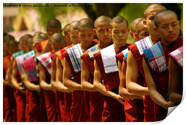  Buddhist Monks  Print by helene duerden