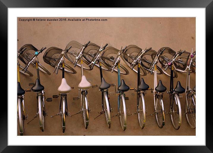  Line of Bicycles  Framed Mounted Print by helene duerden