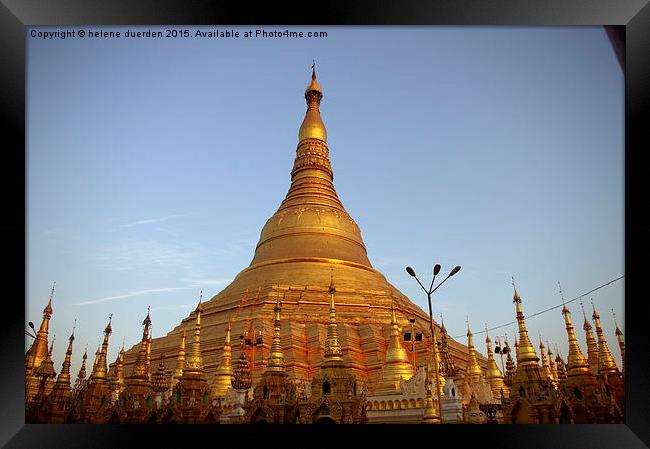  Golden Temple in Myanmar Framed Print by helene duerden