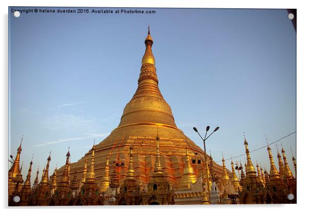  Golden Temple in Myanmar Acrylic by helene duerden