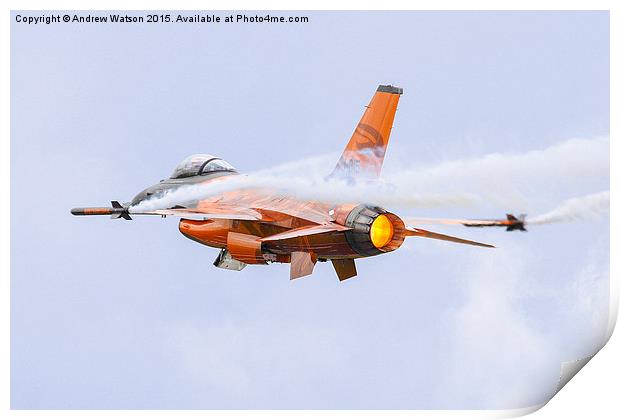  Dutch F-16AM Fighting Falcon Demo RIAT 2012 Print by Andrew Watson