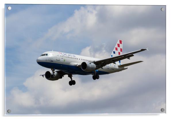 Croatia Airlines Airbus A319 Acrylic by David Pyatt