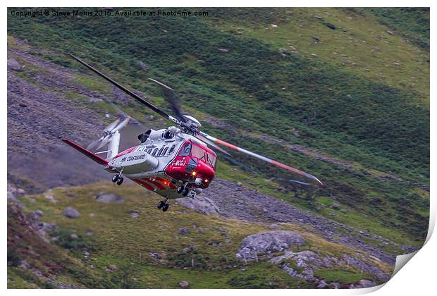  Sikorsky S92 Coastguard Helicopter Print by Steve Morris