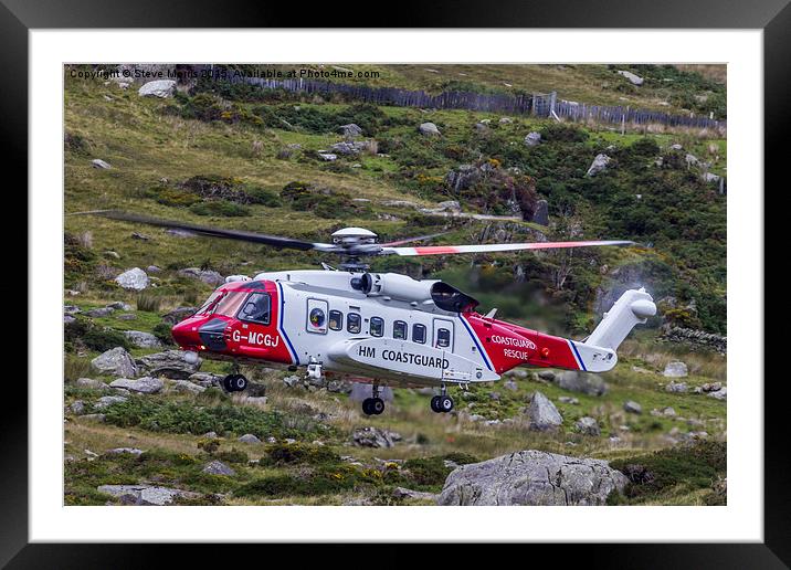  Rescue Helicopter Sikorksy S92 Framed Mounted Print by Steve Morris