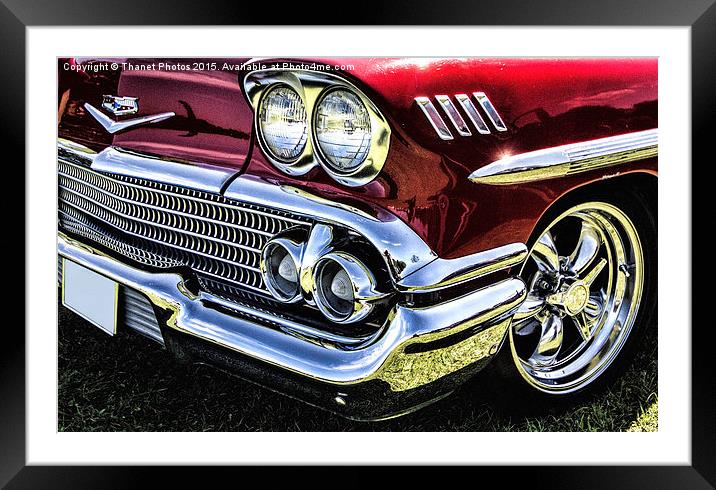  1958 Chevy Impala Framed Mounted Print by Thanet Photos