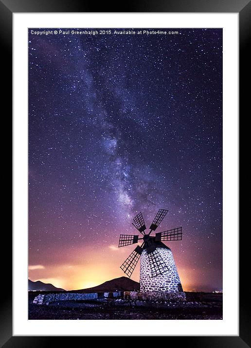 Milky Way WIndmill Framed Mounted Print by Paul Greenhalgh