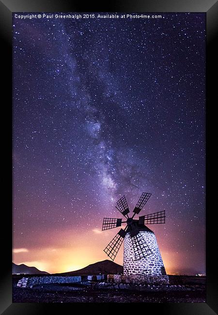 Milky Way WIndmill Framed Print by Paul Greenhalgh