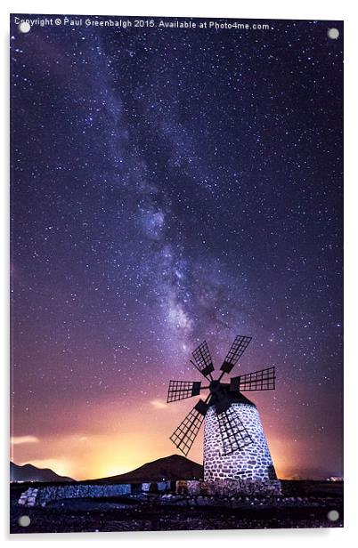 Milky Way WIndmill Acrylic by Paul Greenhalgh
