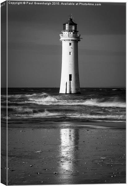  Lighthouse reflections Canvas Print by Paul Greenhalgh
