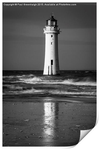  Lighthouse reflections Print by Paul Greenhalgh