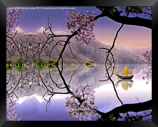  Oriental Reflected Landscape Framed Print by philip clarke