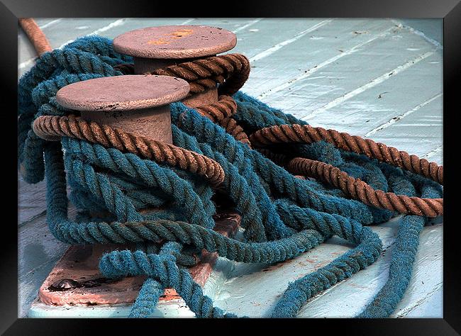 ROPES ON THE BOAT Framed Print by Ray Bacon LRPS CPAGB