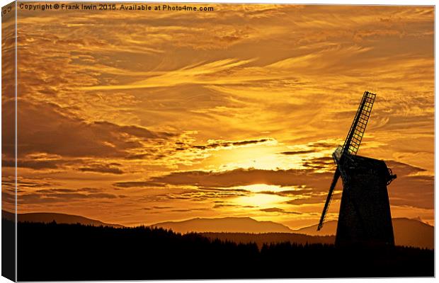  Sunset seen across a lake. Canvas Print by Frank Irwin