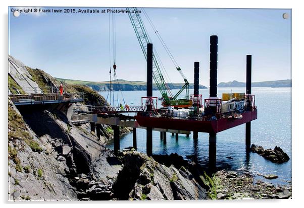  St Justinians new lifeboat station being built Acrylic by Frank Irwin